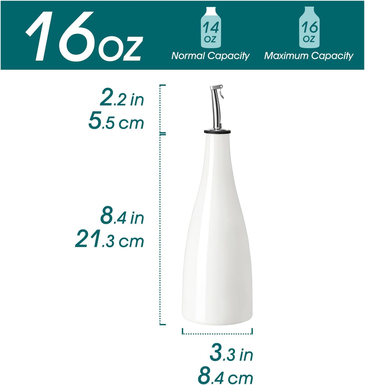 vancasso 16 Oz Ceramic Olive Oil Dispenser Bottle, Bottle Dispenser with Spout and Funnel for