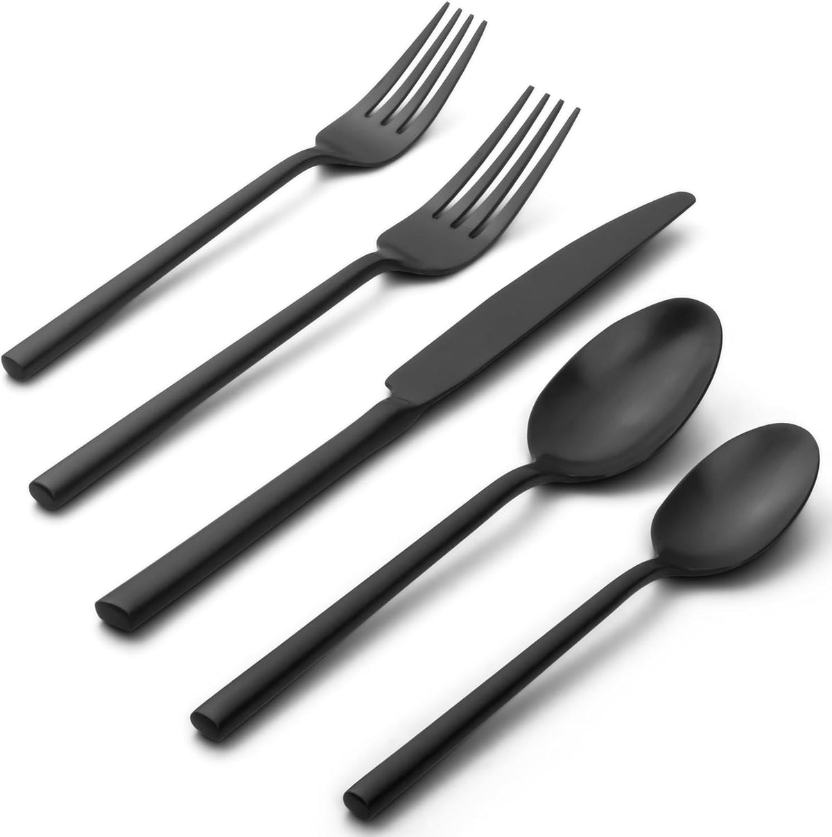 Alata Potter Black 20-Piece Forged Silverware Set, Service for 4 Stainless Steel Flatware Set