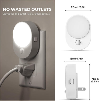 L LOHAS LED Motion Sensor Night Light,[2-PACK] Night Lights Plug into Wall,2 IN 1 Built-in Motion