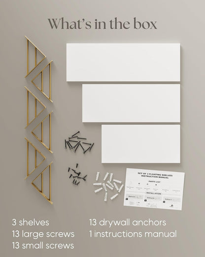 BAYKA Wall Shelves for Bedroom Decor, Floating Wall Shelves for Living Room Kitchen Storage, Wall