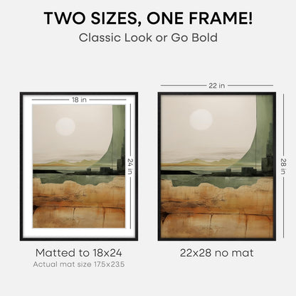 Homeforia 22x28 Poster Frame Black, High End Oak Wooden Picture Frame 22x28 with Mat 18x24