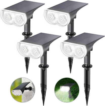 Linkind Solar Lights Outdoor Waterproof IP67, StarRay Dusk-to-Dawn Outdoor Solar Lights, 3 Lighting