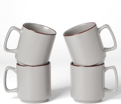 famiware Coffee Mugs Set of 4, Nebula 14oz Coffee Mugs, Ceramic Cup Set with Handle for Latte, Tea