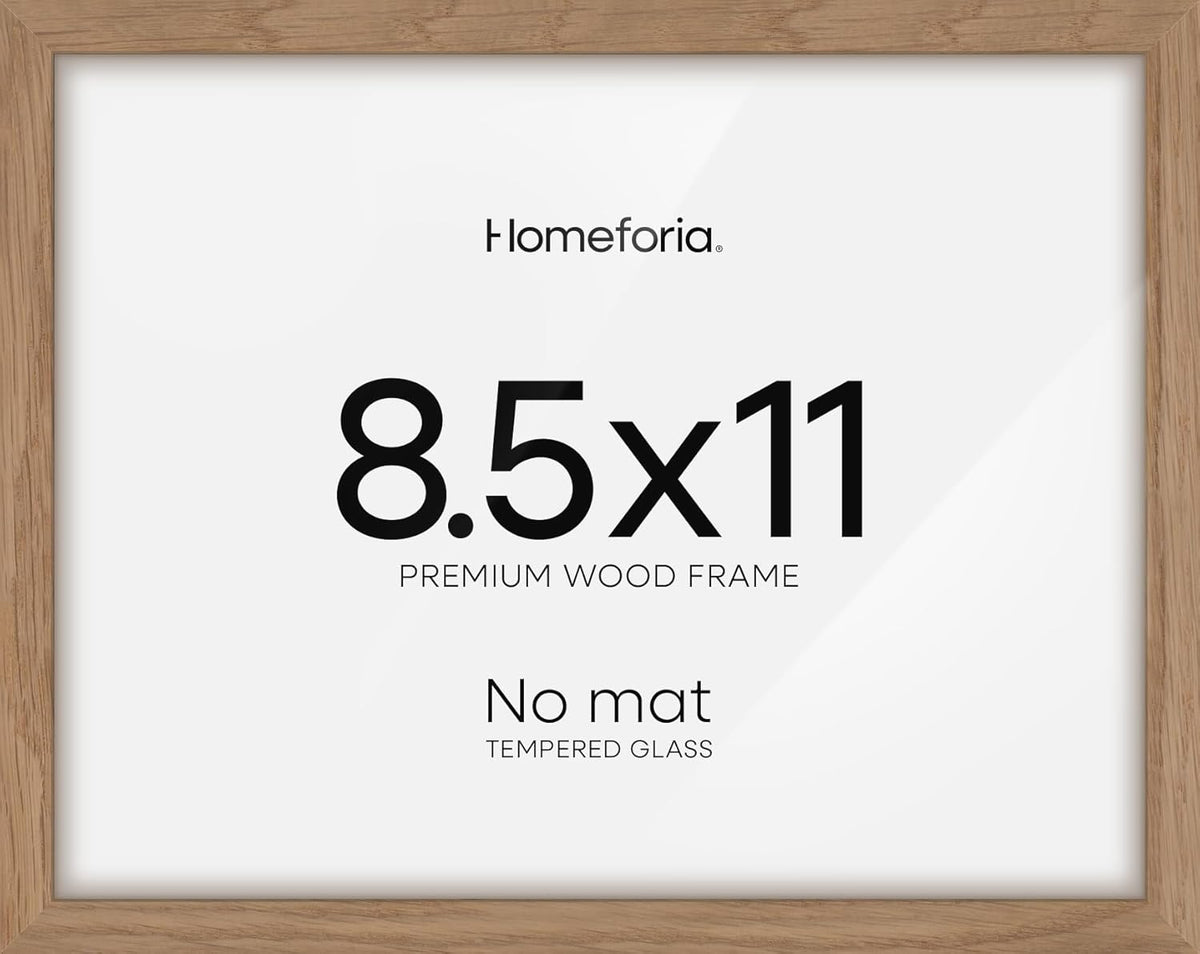 Homeforia 8.5x11 Diploma Frame Wood, High End Natural Oak 8.5x11 Certificate Frames, 11x8.5
