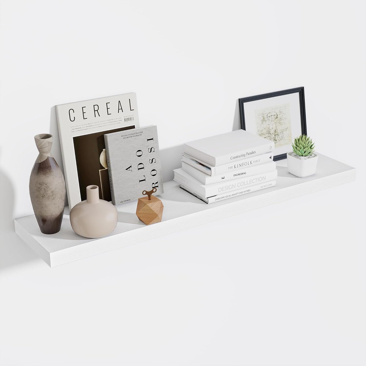 Fun Memories 10 Inch Deep Shelves, Floating Shelves for Wall 48 Inches Long, Wood Floating Shelves
