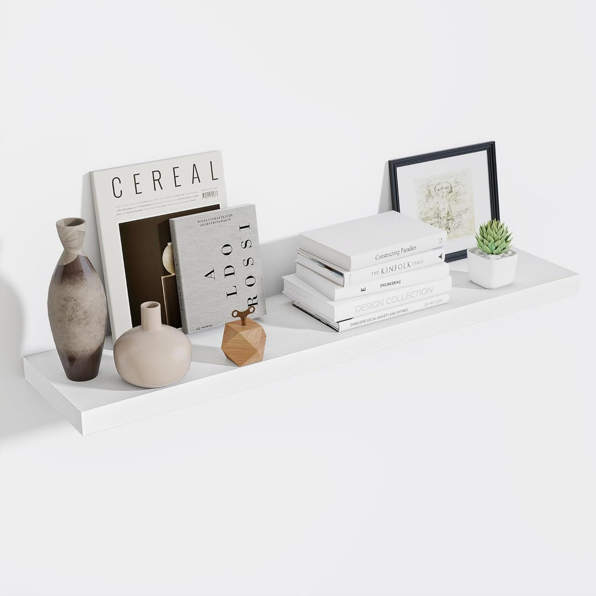 Fun Memories 10 Inch Deep Shelves, Floating Shelves for Wall 48 Inches Long, Wood Floating Shelves