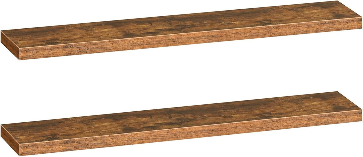 HOOBRO Floating Shelves for Wall, Wall Mounted Shelf Set of 2, 55" Hanging Shelf with Invisible