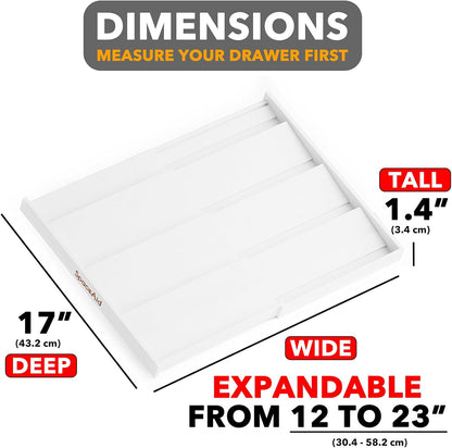 SpaceAid Bamboo White Spice Drawer Organizer, (Need 3" Deep Drawer) Expandable 4 Tier Spices Rack