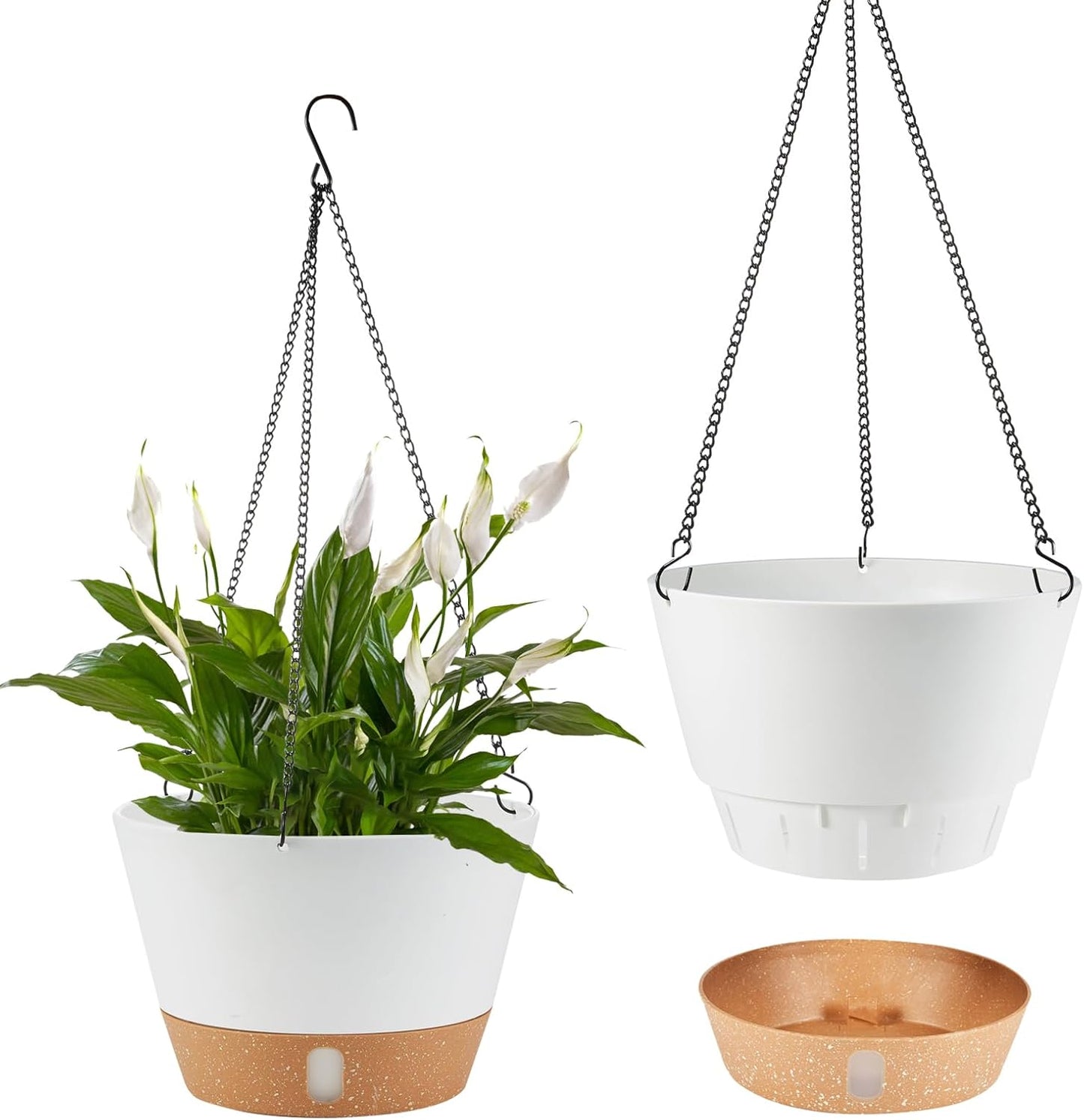 2 Pack 10 Inch Hanging Planters for Indoor Outdoor Plants, Hanging Plant Flower Pot Basket with