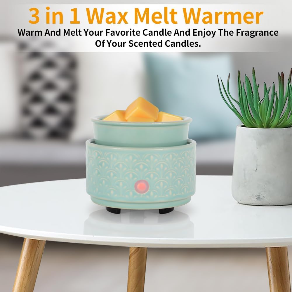 kobodon Ceramic Wax Melt Warmer - 3-in-1Electric Wax Warmer-Fragrance Candle Burner for Scented Wax