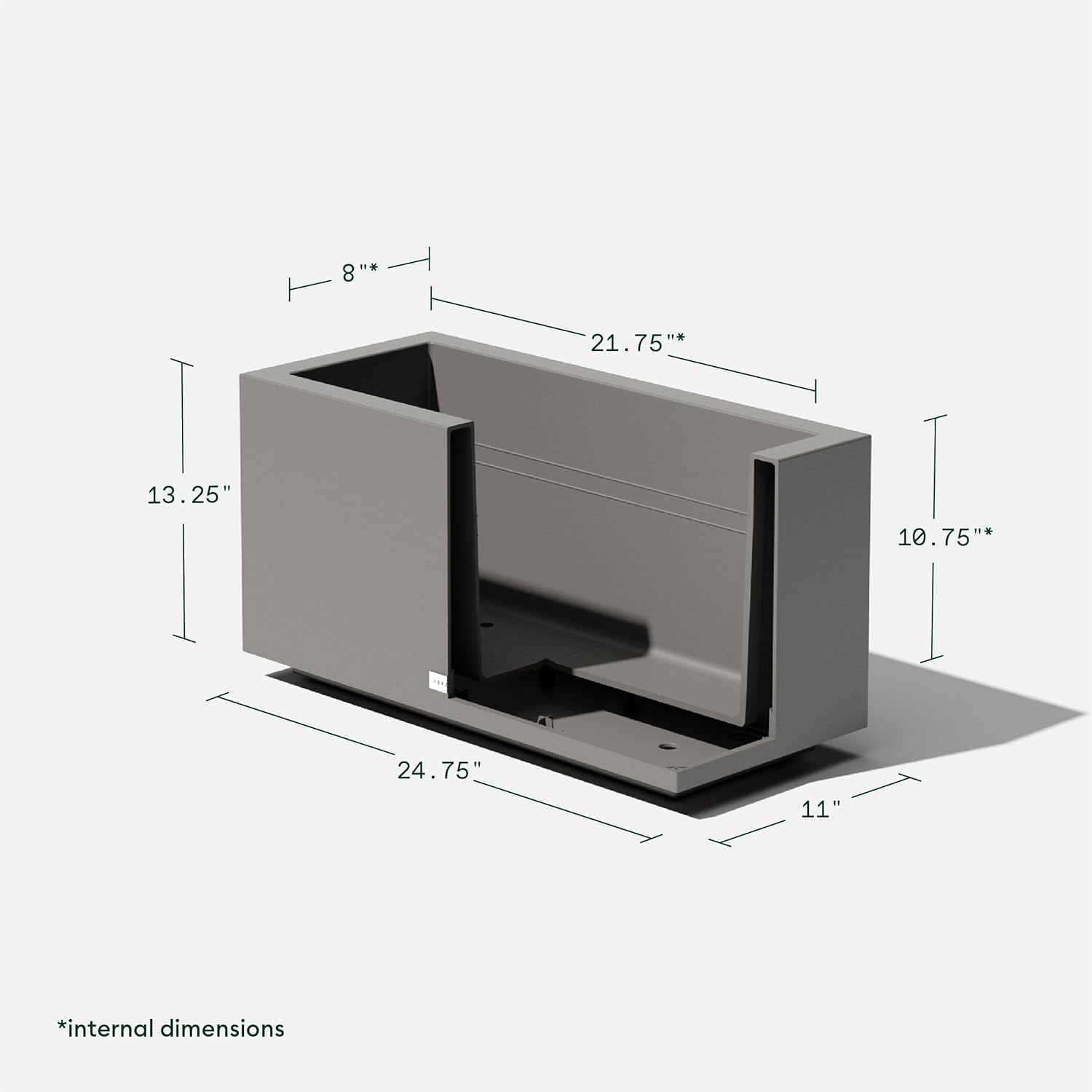 Veradek Block Series Long Box Planter - Large Rectangular Planter for Indoor or Outdoor Patio/Porch