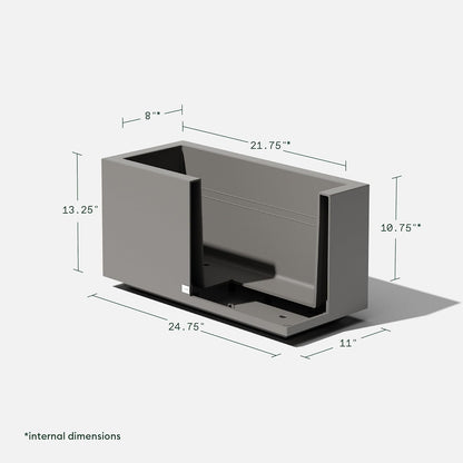 Veradek Block Series Long Box Planter - Large Rectangular Planter for Indoor or Outdoor Patio/Porch