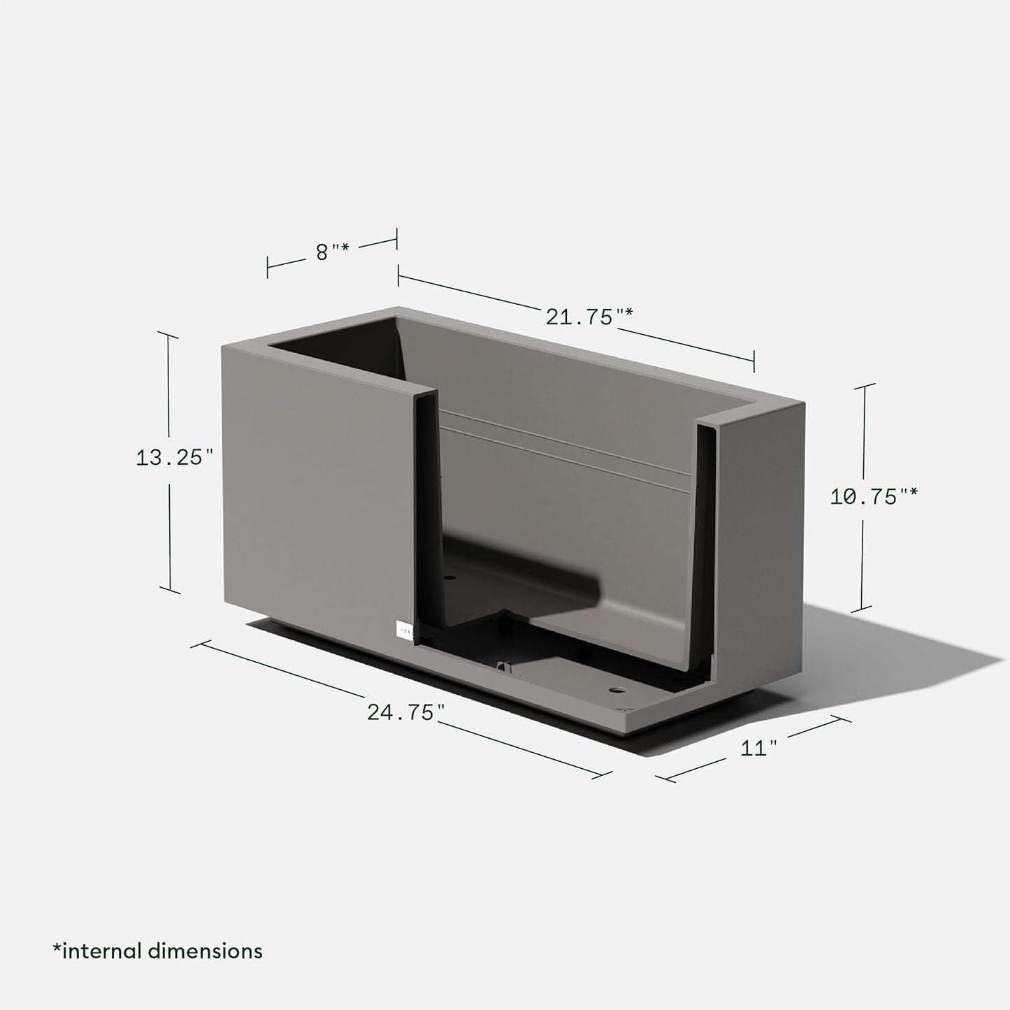Veradek Block Series Long Box Planter - Large Rectangular Planter for Indoor or Outdoor Patio/Porch