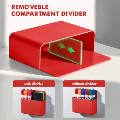 BEYGORM 2 Pack Plastics Magnetic Pen Holder for Refrigerator, Dry Erase Marker Holder for