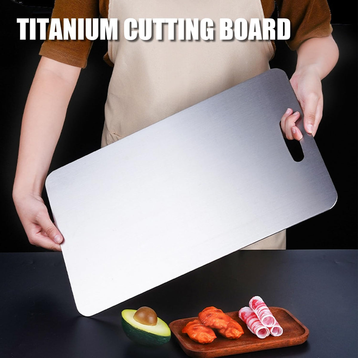 Titanium Cutting Board - 2025 New Upgrade 100% Pure Titanium Cutting Boards for Kitchen Double