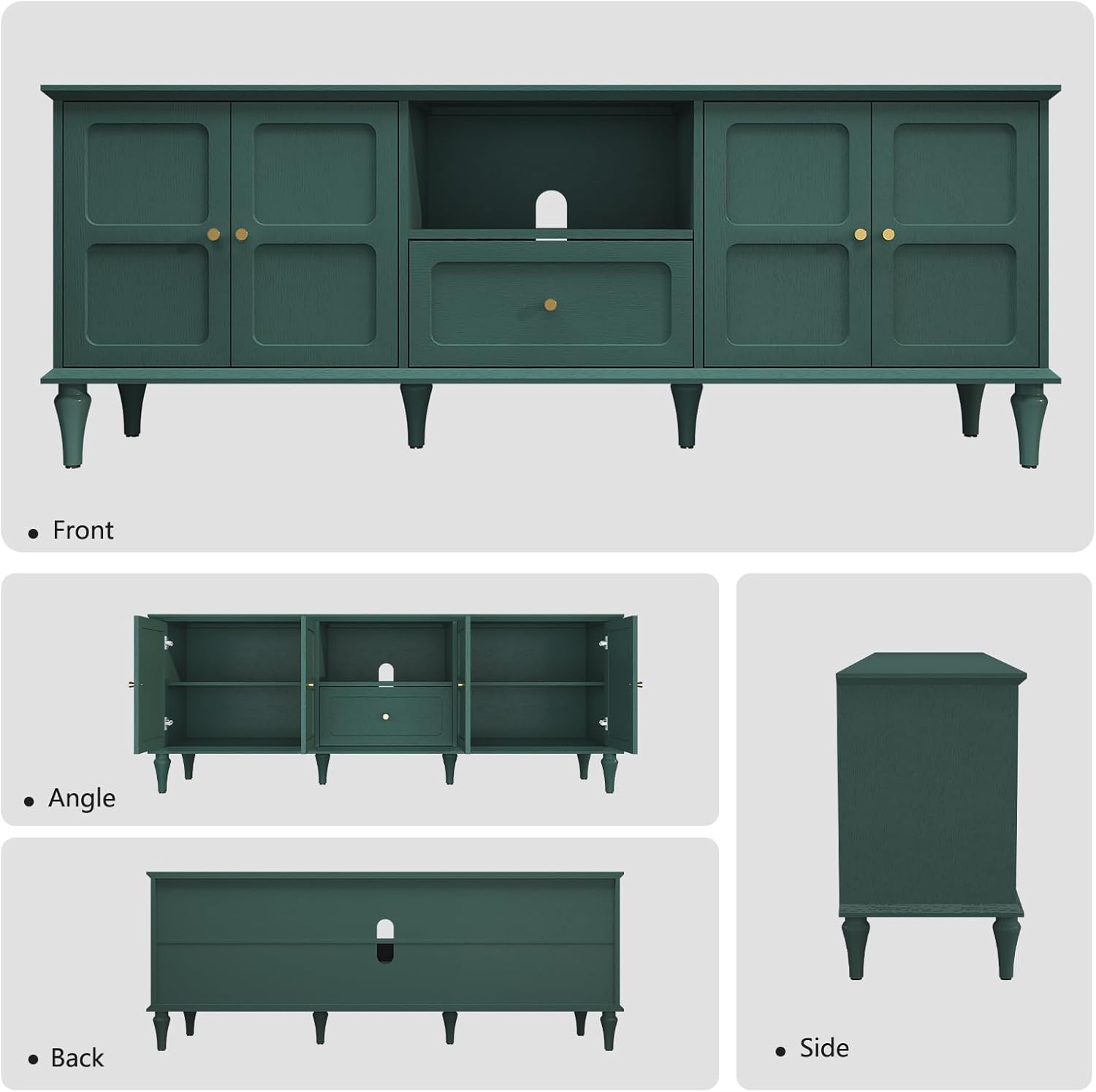 ARTPOWER 67'' Mid-Century Modern TV Stand with Storage Drawer and Doors, Long TV Stand with