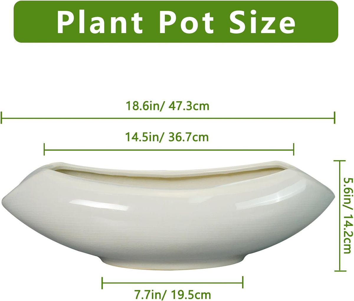 Bonsai Pots 18 Inch - Ceramic Succulent Pots with Drainage Hole Decorative Plant Pot Indoor Large