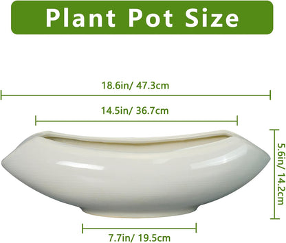 Bonsai Pots 18 Inch - Ceramic Succulent Pots with Drainage Hole Decorative Plant Pot Indoor Large