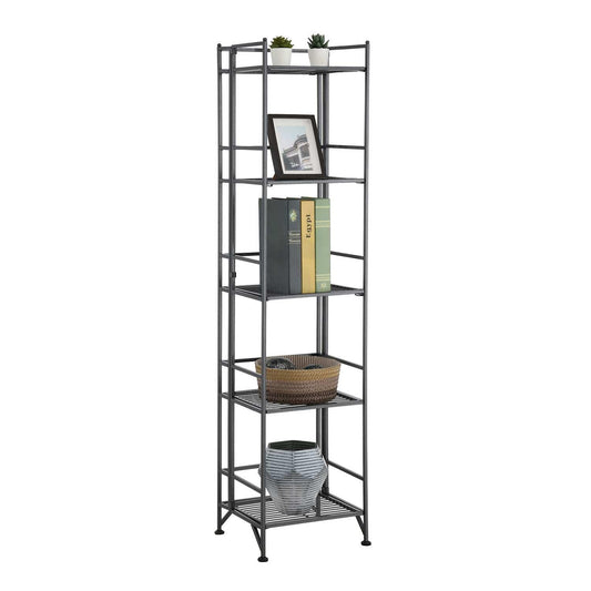 Convenience Concepts Xtra Storage Shelves - 5-Tier Folding Metal Storage Shelves, Closet Organizer