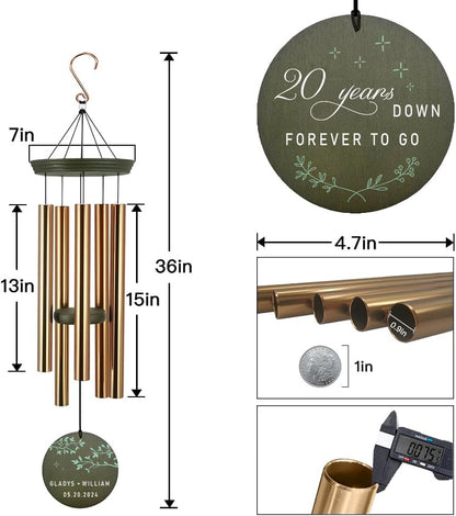 ASTARIN Personalized 20th 50th Anniversary Wind Chime, Happy Anniversary Wedding Valentine's Day
