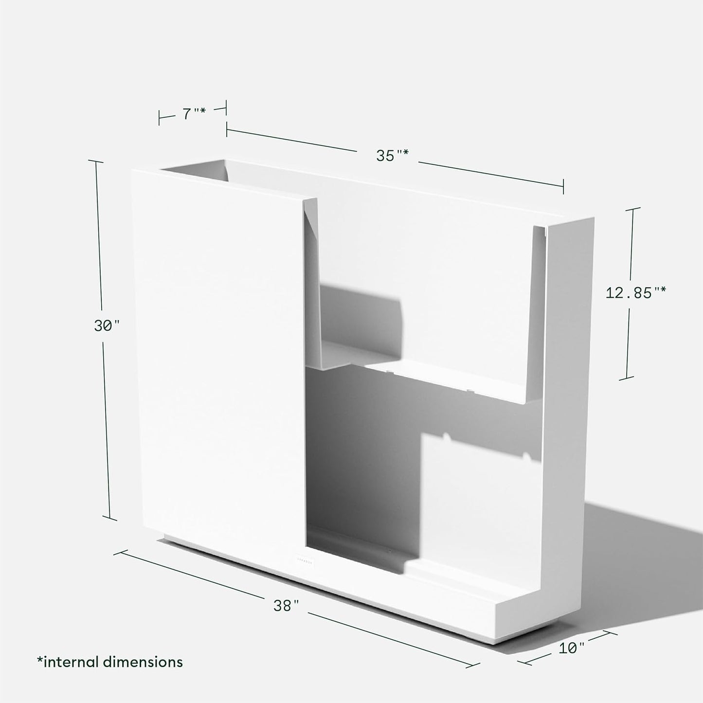 Veradek Block Series Span Plastic Planter - Tall Rectangular Planter for Indoor or Outdoor