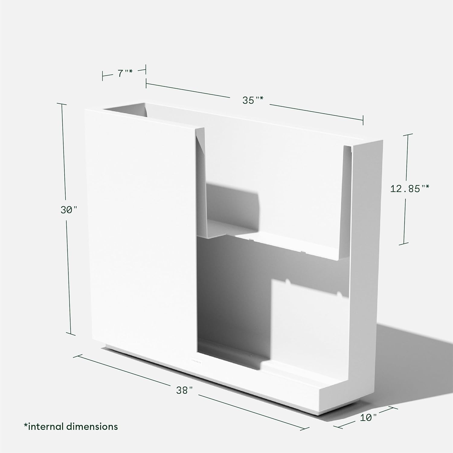 Veradek Block Series Span Plastic Planter - Tall Rectangular Planter for Indoor or Outdoor