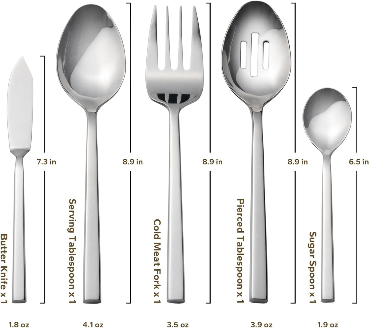 Alata Cube 65-Piece Forged Stainless Steel Flatware Set Cutlery Set with Utensil-Serving Set