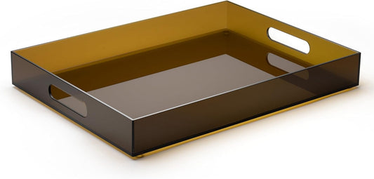 Large Acrylic Serving Tray Decorative Ottoman Coffee Table Vanity Tray Tea Fruit Platter Snack