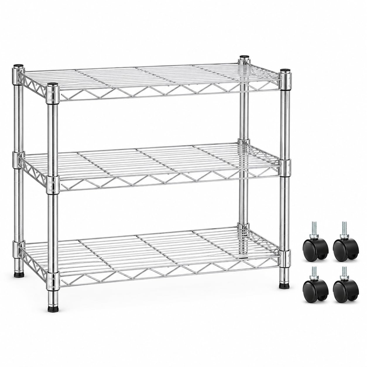 Simple Deluxe 3-Tier Storage Shelves, 750 Lbs Loading Capacity, 24.02" W x 13.78" D x 21.97" H