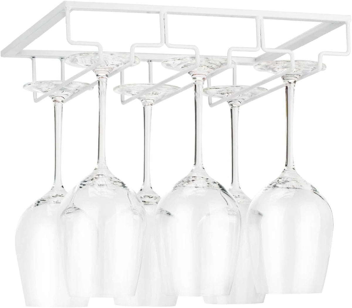 Wine Glass Rack - Under Cabinet Stemware Wine Glass Holder Glasses Storage Hanger Metal Organizer