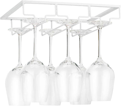 Wine Glass Rack - Under Cabinet Stemware Wine Glass Holder Glasses Storage Hanger Metal Organizer
