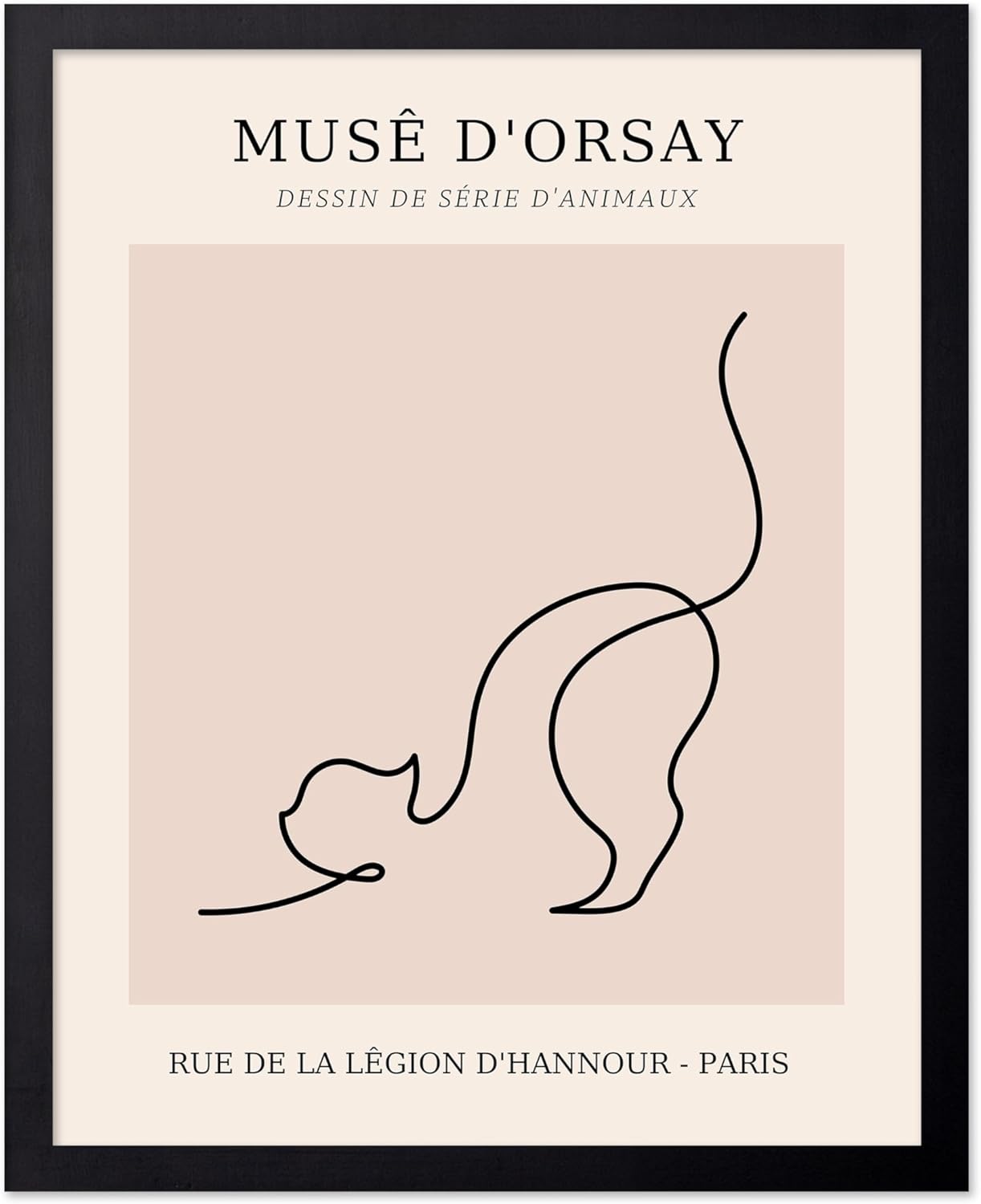 Poster Master Vintage Poster - Retro One Line Cat Drawing Print - Cat Art - Minimal Gift for Men