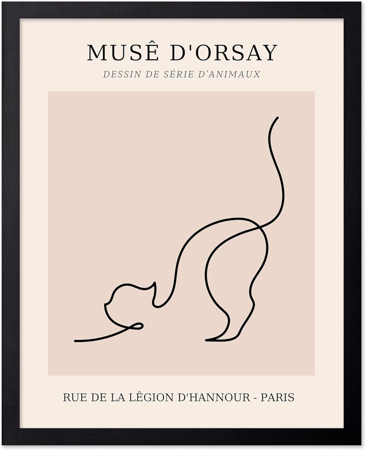 Poster Master Vintage Poster - Retro One Line Cat Drawing Print - Cat Art - Minimal Gift for Men
