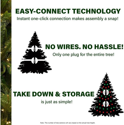 Fraser Hill Farm 6.5-Ft. Foxtail Pine Artificial Christmas Tree with Dual Multicolor & Warm White