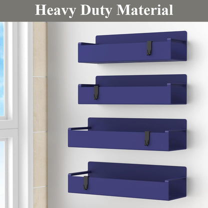4 Pack Magnetic Spice Rack Organizer for Refrigerator and Oven, Dark Blue Fridge Organizers and