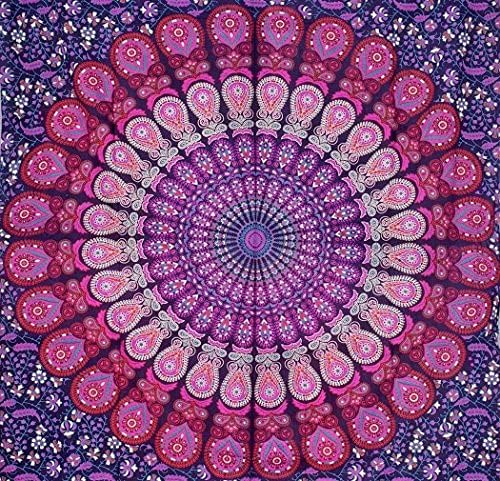 Bless International Handmade Indian hippie Bohemian Psychedelic Peacock Mandala Wall hanging