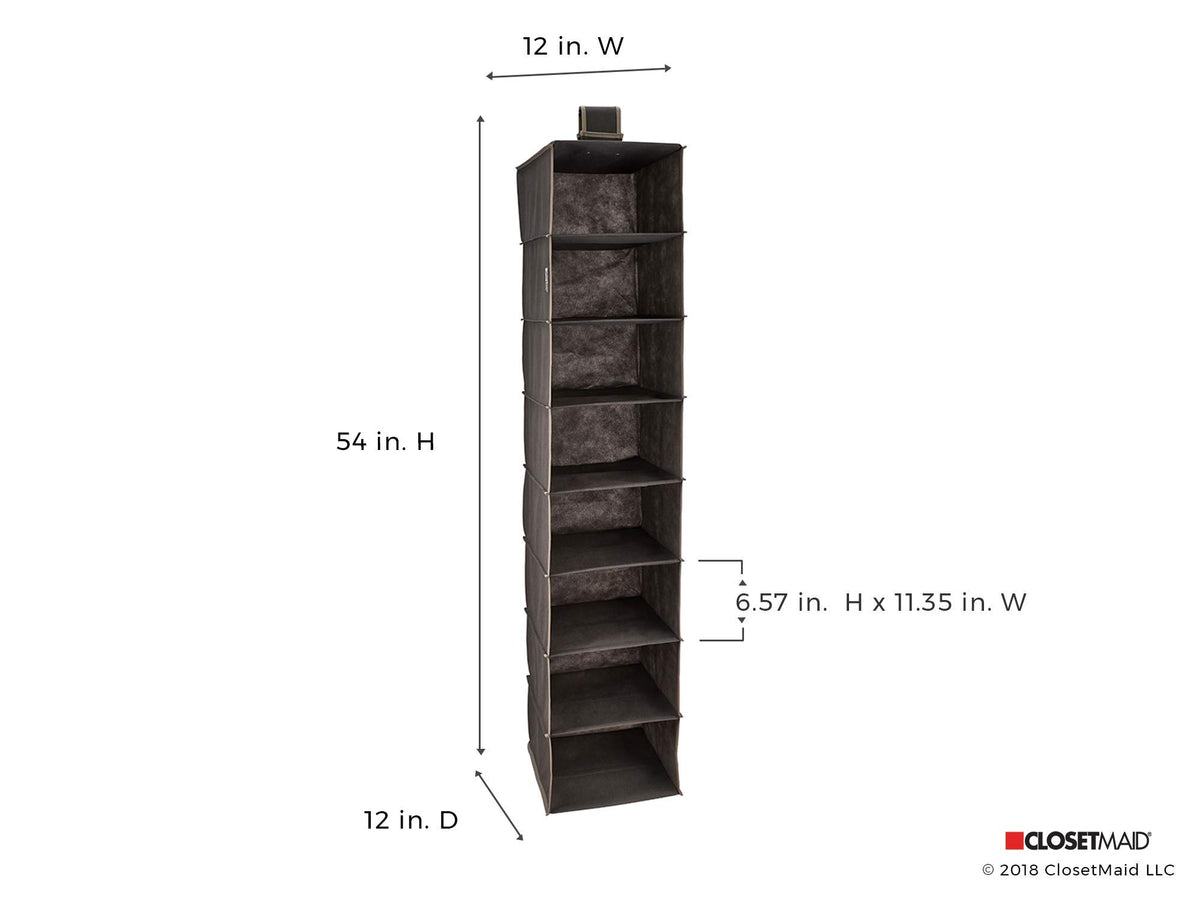 ClosetMaid 31454 8-Shelf Hanging Closet Organizer, Gray