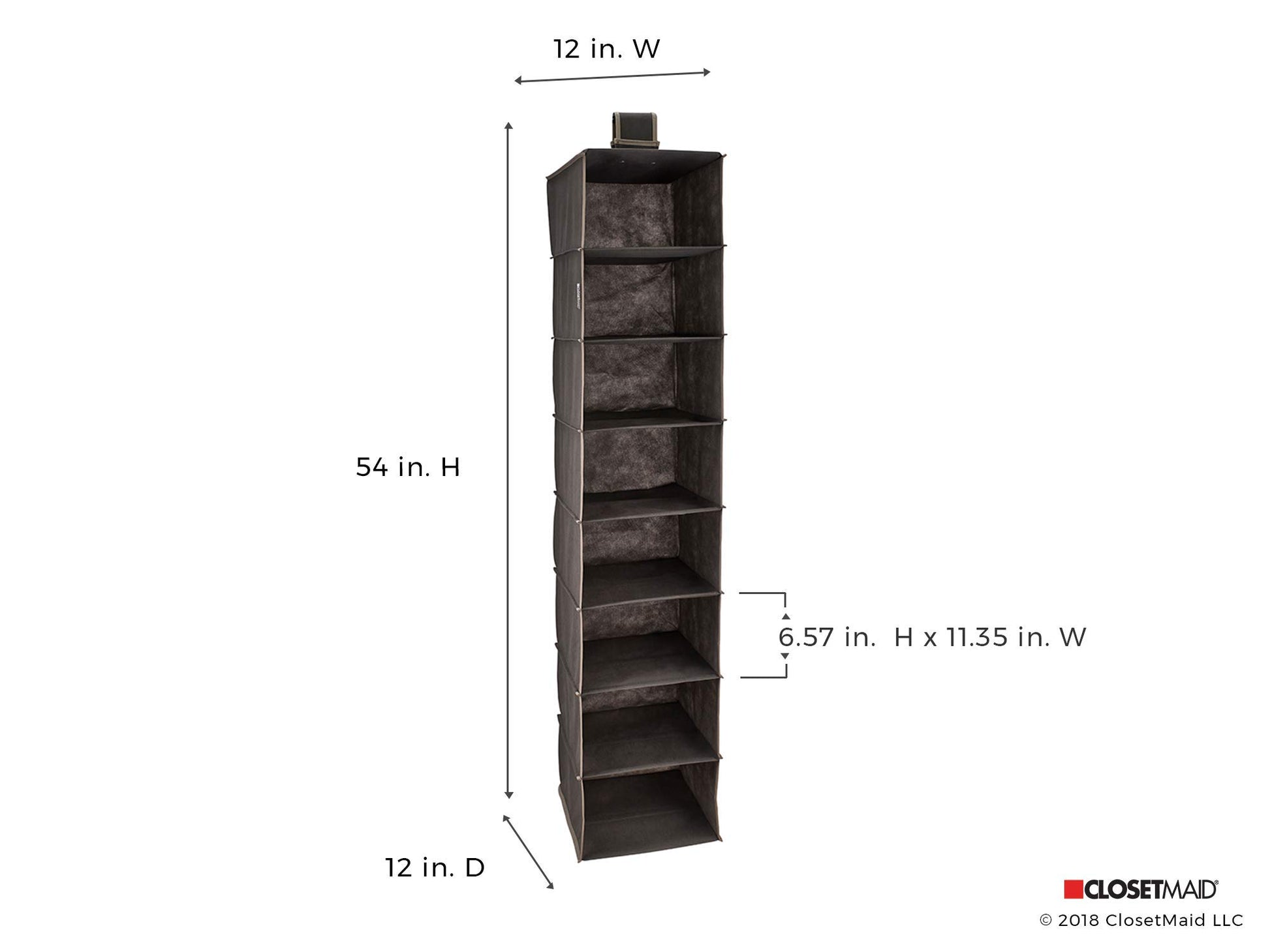 ClosetMaid 31454 8-Shelf Hanging Closet Organizer, Gray