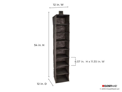 ClosetMaid 31454 8-Shelf Hanging Closet Organizer, Gray