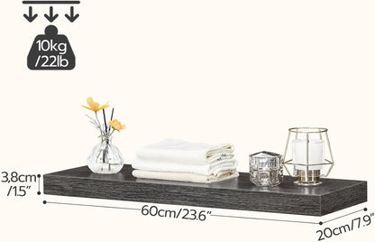 HOOBRO Floating Shelves for Wall, Wall Mounted Shelf Set of 2, 23.6" Hanging Shelf with Invisible