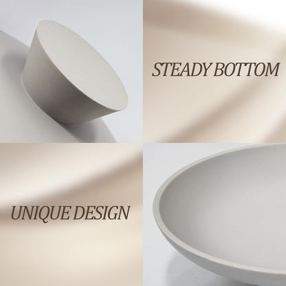 Modern Resin Pedestal Decorative Bowl, Large Fruit Bowl for Kitchen Counter, Stylish Key Bowl for