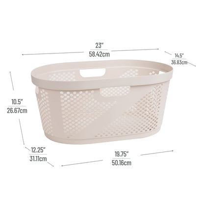 Mind Reader 40L Ventilated Laundry Baskets, Lightweight Clothes Hamper with Cutout Handles for