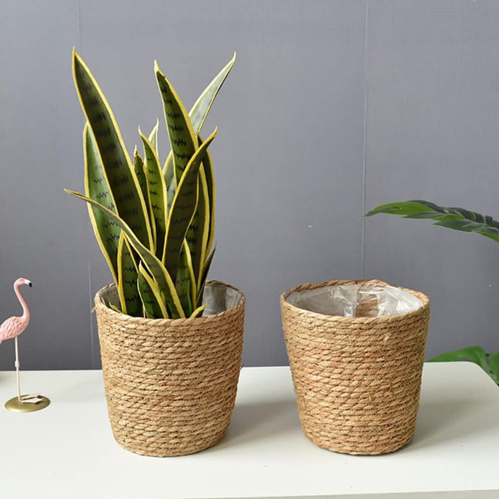 Home Decor Woven Straw Flower Pot Seagrass Planters Basket Garden Plant Pot Containers Wicker