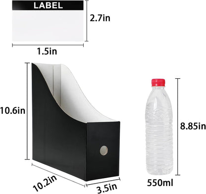 24 Pack Black Cardboard Magazine Holder, Sturdy Book Bins for Classroom Library, 10.6'' ×10.2''