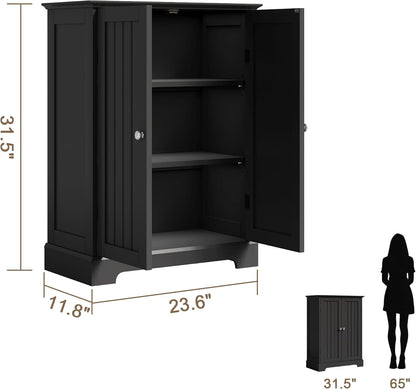 ChooChoo Bathroom Floor Cabinet, Modern Bathroom Storage Cabinet with 2 Doors and Adjustable