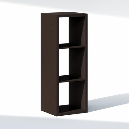 Furinno Cubic Extra Thick 3-Cube Closet Organizers and Storage, Dark Oak