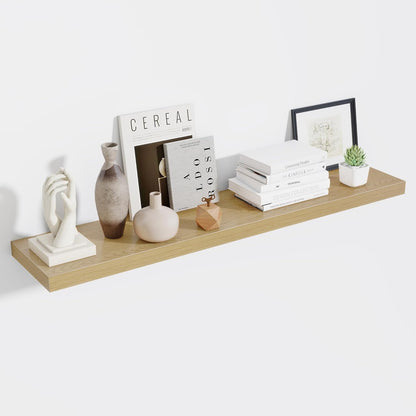 Fun Memories 55 Inch Fireplace Mentel Shelf, 10 Inch Deep Shelves for Display & Wall Storage
