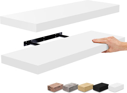 Sorbus Floating Shelves for Wall - 24" Bathroom Shelves, Wall Decor for Bedroom, Kitchen, Living