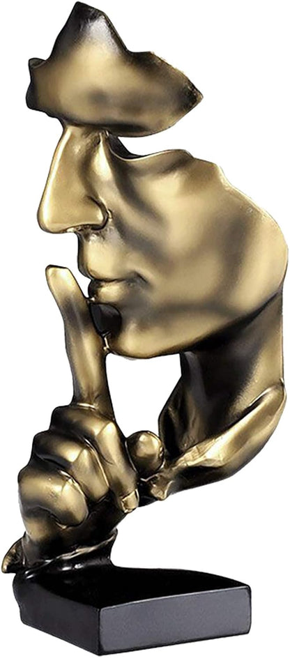 aboxoo Thinker Statue, Silence is Gold Abstract Art Figurine,Modern Home Resin Sculptures
