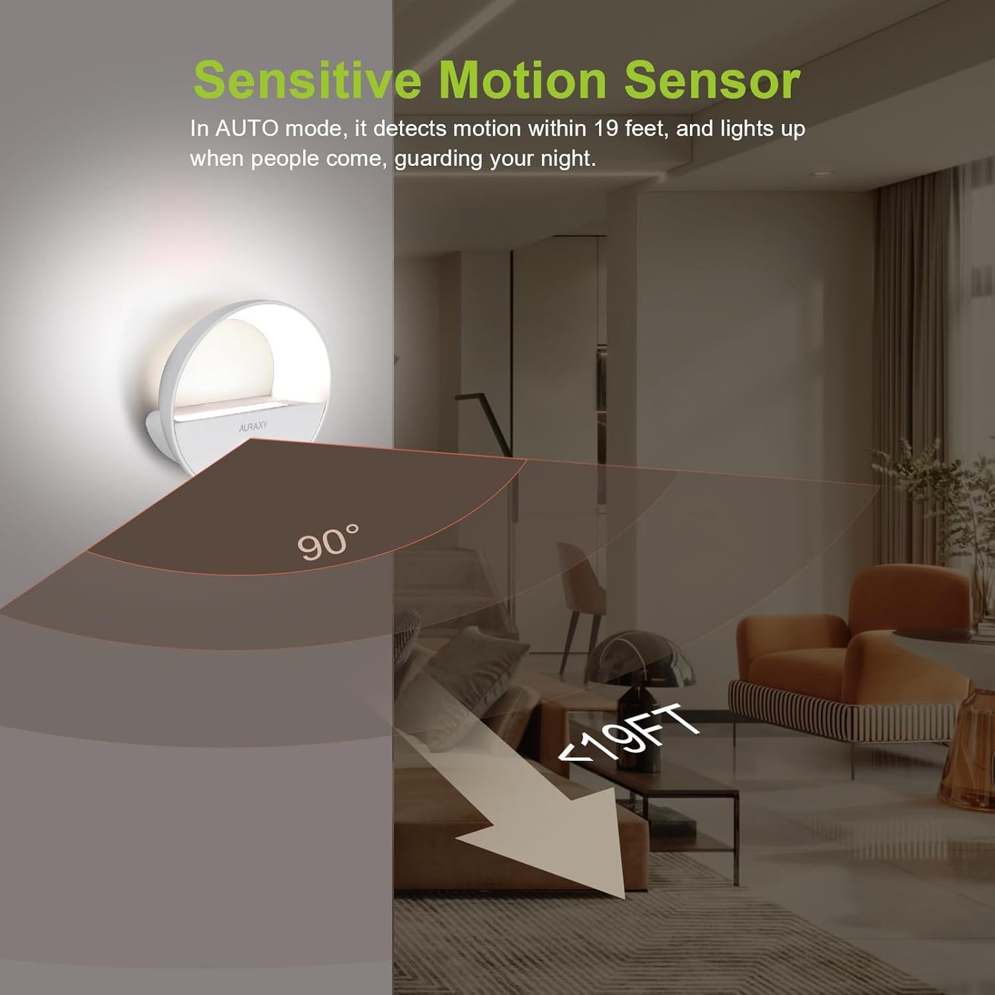 Rechargeable Motion Sensor Night Light, Battery Night Lights LED Cool White Magnetic Stick-on